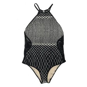 Zimmerman black & white halter neck one piece swimsuit -3/L